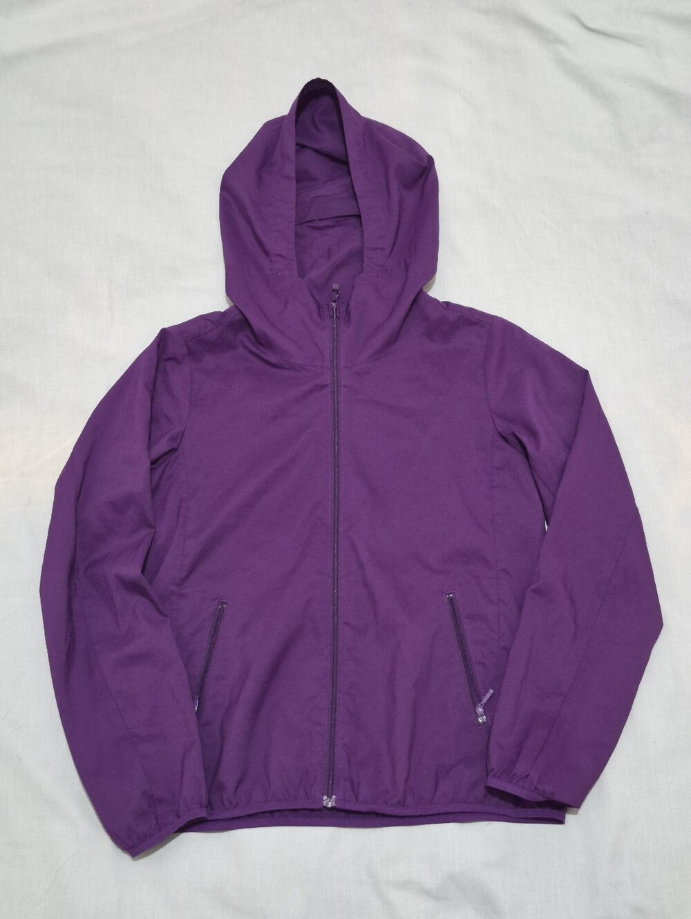 Uniqlo Womens Purple Lightweaight Hooded Zip Jacket